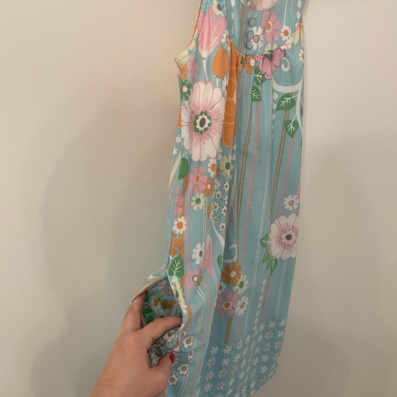 Red Camel Girls 3 Junior XS Mod Floral Halter Dress Retro Hippie Boho 60s 70s - Picture 7 of 11